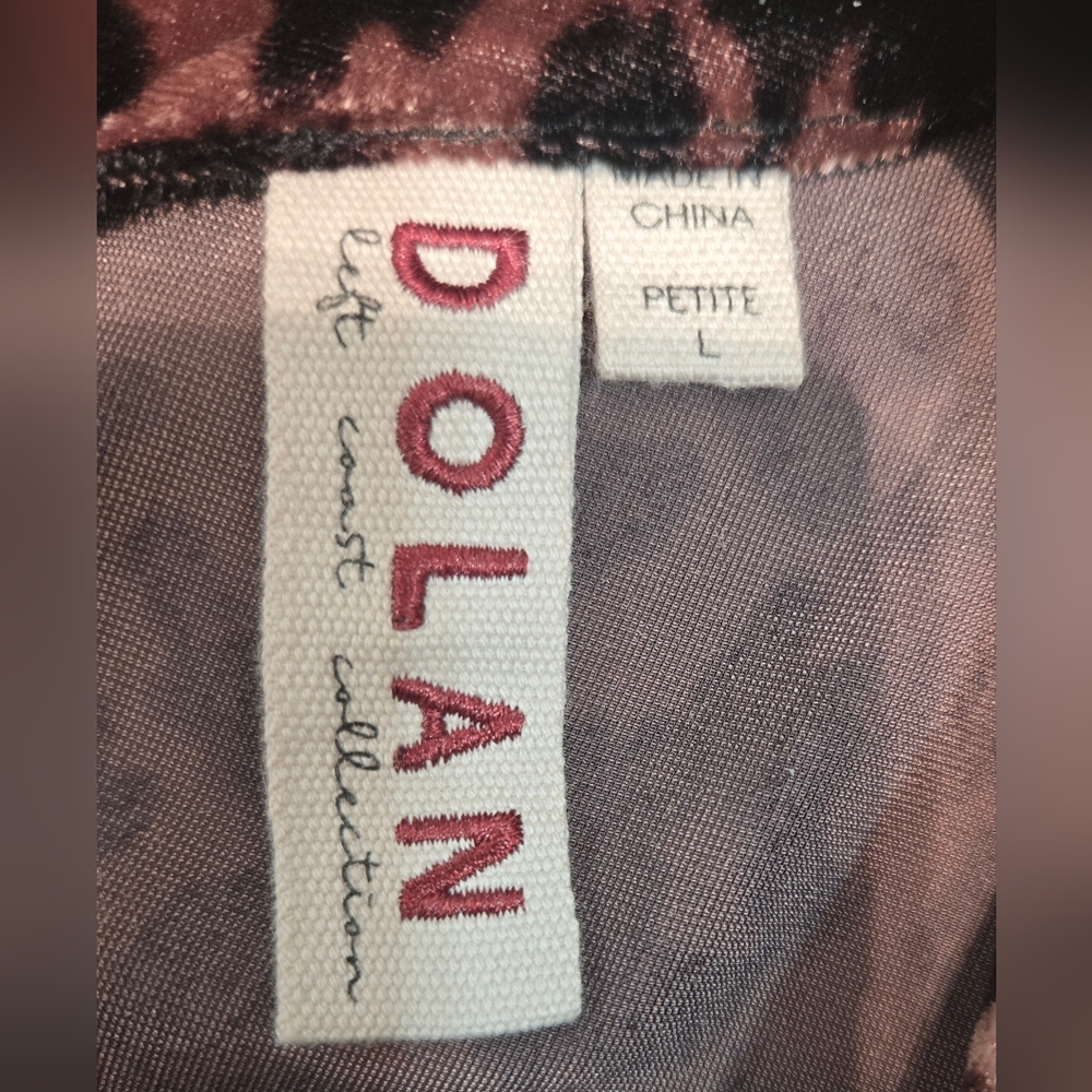 Anthropologie Dolan Charley Leopard Print Velvet Top Petite Large - Picture 3 of 16